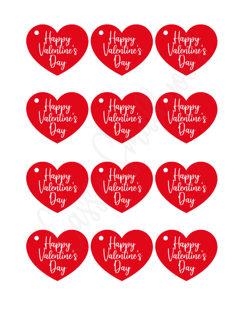 cute printable happy valentine's day tags - cassie smallwood